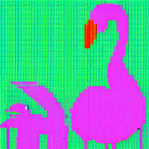 Image similar to flamingo pixel art