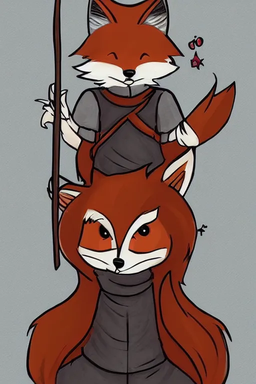 Image similar to a cute medieval anthropomorphic fox with a fluffy tail, comic art, trending on furaffinity, cartoon, kawaii, backlighting, furry art!!!, cool shading, concept art