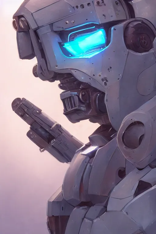 Image similar to mechwarrior 5 : mercenaries mech mecha cyborg robot boss mask helmet 2 0 2 2 3 d character design concept global illumination ray tracing hdr style radiating a glowing aura global fanart artstation by jesper ejsing, by rhads, makoto shinkai and lois van baarle, ilya kuvshinov, rossdraws digital painting, illustration, cinematic lighting