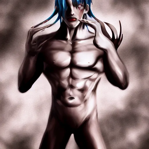 Image similar to fit male demon with white horns, young, careless, costume design, still, photograph, digital painting, trending on artstation, masterpiece, in the style of JB Casacop