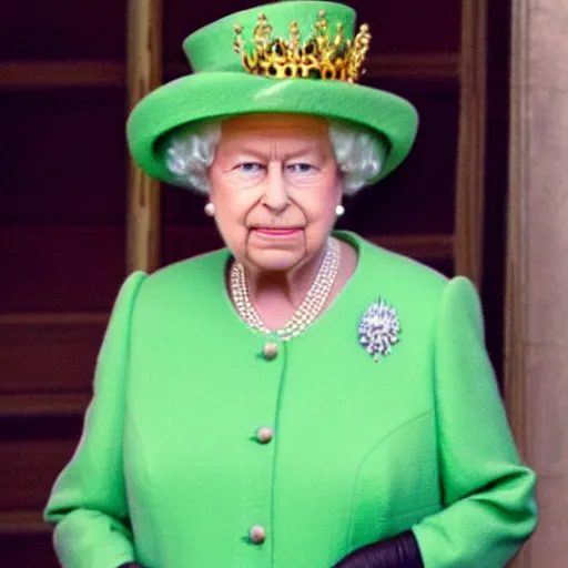 Image similar to the queen of england with a crown is a pineapple with jewels