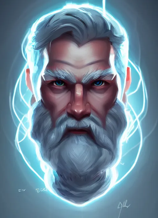 Image similar to the god zeus, lightning, portrait, sharp focus, digital art, concept art, dynamic lighting, subsurface scattering, photoreal, trending on artstation, by emylie boivin 2. 0, rossdraws 1. 0