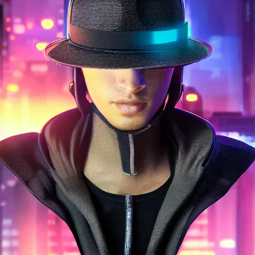 Image similar to a hat from the future, cyberpunk, highly detailed, epic lighting, hyper photorealism, 8 k