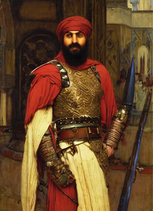 Image similar to Rabbit warlord. Iranian orientalist portrait by john william waterhouse and Edwin Longsden Long and Theodore Ralli and Nasreddine Dinet, oil on canvas. Cinematic, vivid colors, hyper realism, realistic proportions, dramatic lighting, high detail 4k