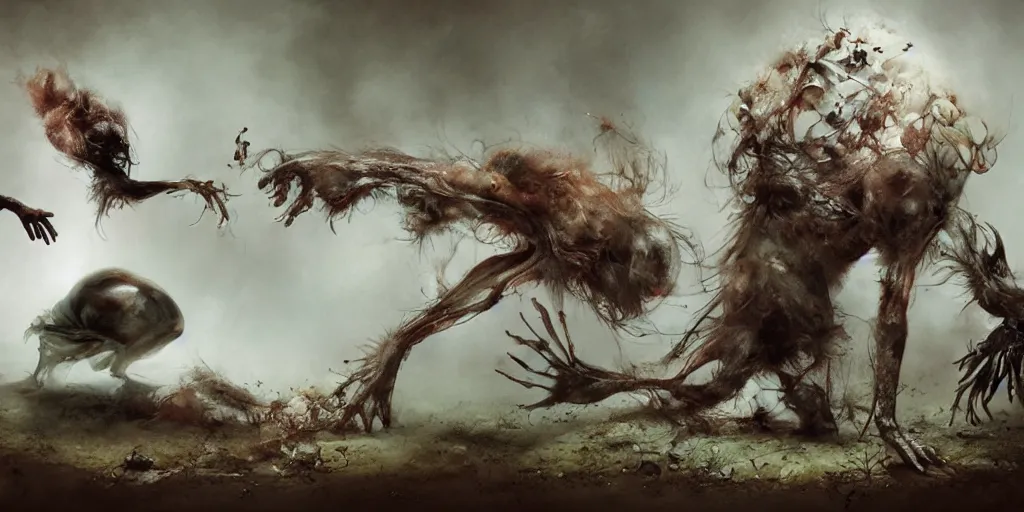 Prompt: The end of an organism, by ryohei hase