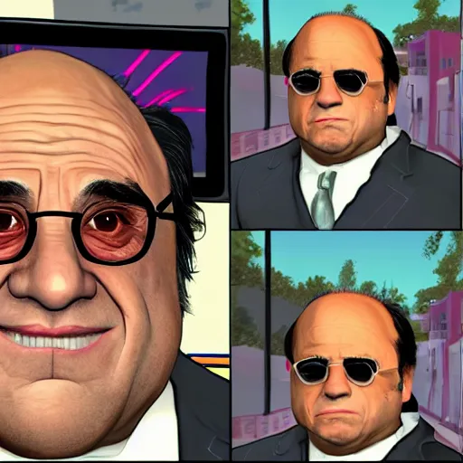 Image similar to Danny DeVito in the style of GTA V