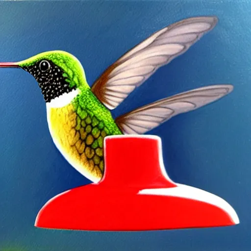 Image similar to painting of a hummingbird, ultra realistic, beautiful