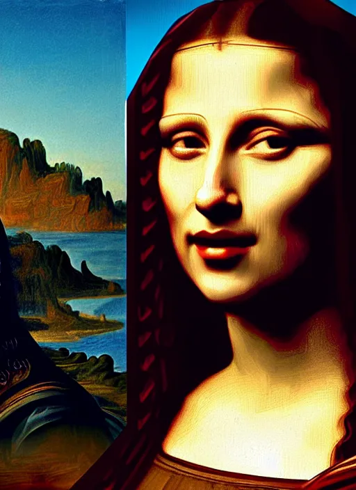 Image similar to scarlett johansson painted as mona lisa ( gioconda )