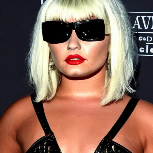 Image similar to Demi Lovato dressed as Debbie Harry