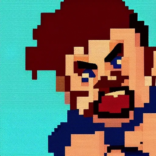 Image similar to pixel art of danny devito in street fighter