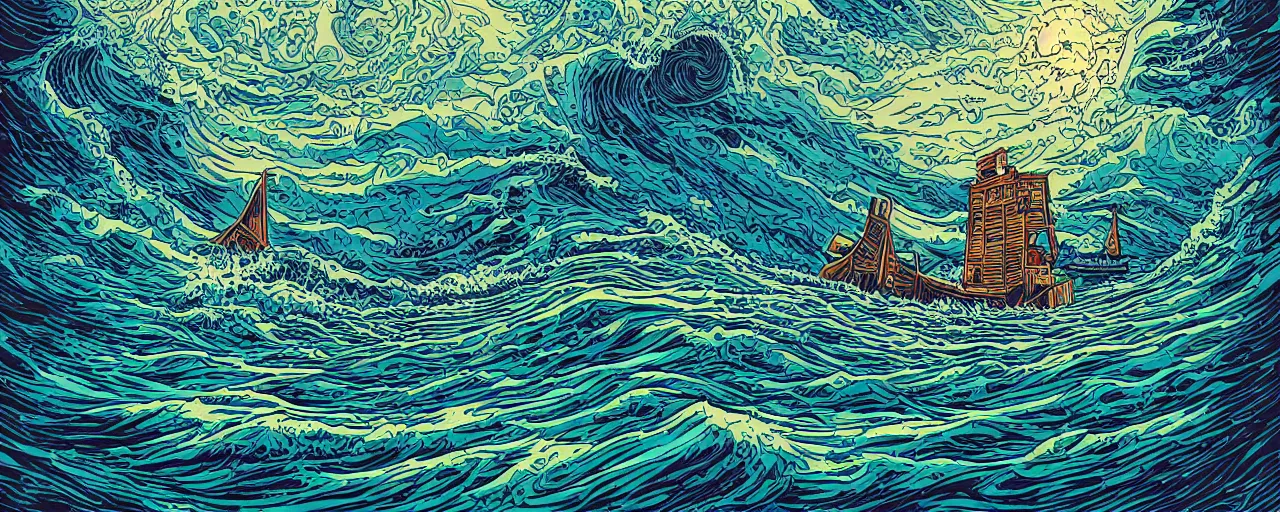 Image similar to the sea by dan mumford