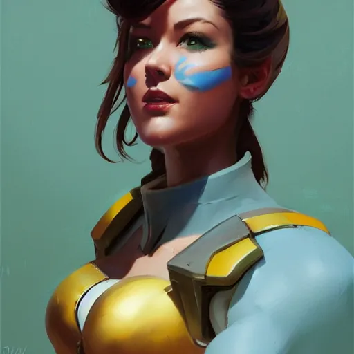 Prompt: greg manchess painting of mary elizabeth winstead as an overwatch character, profile picture, matte painting, bold shapes, hard edges, street art, trending on artstation, by huang guangjian and gil elvgren and sachin teng