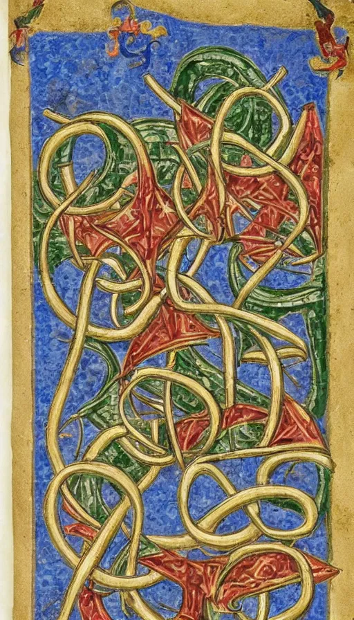 Image similar to illuminated medieval manuscript of DNA