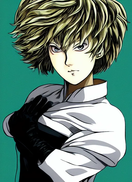 Image similar to A full portrait photo of tatsumaki one punch man, f/22, 35mm, 2700K, lighting, perfect faces, award winning photography.