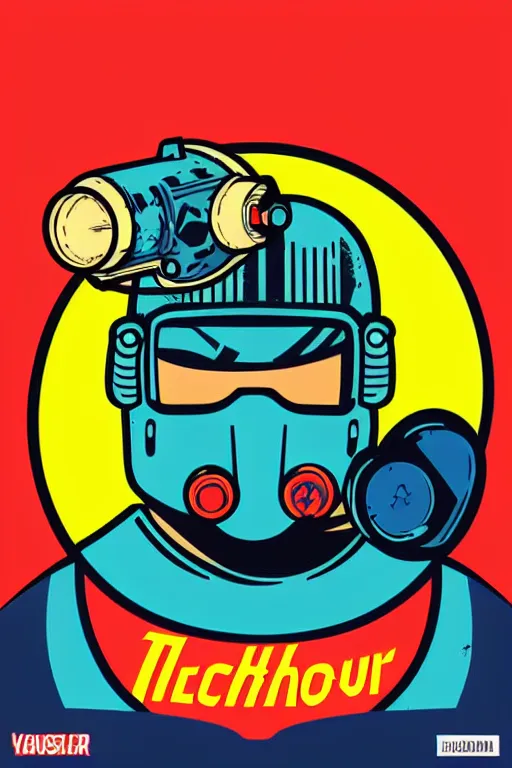 Image similar to fallout 7 6 retro futurist illustration art by butcher billy, sticker, colorful, illustration, highly detailed, simple, smooth and clean vector curves, no jagged lines, vector art, smooth andy warhol style