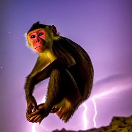 Image similar to high quality photo of a monkey astronaut, 8 k, dramatic lightning, detailed, award winning photo, smooth