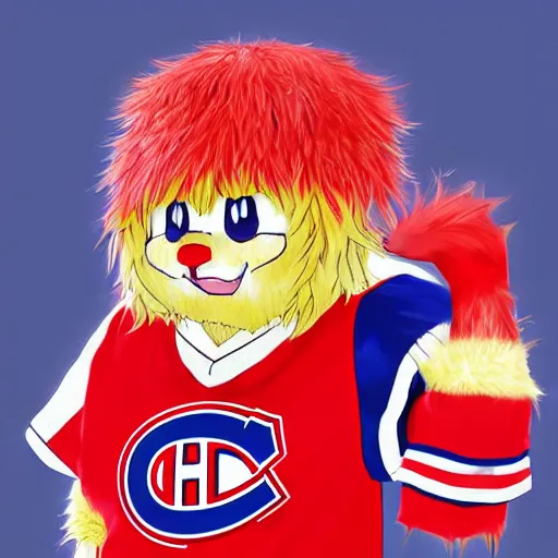 Image similar to anime Portrait of Youppi the Habs Montreal Canadiens Mascot as a very cute powerful and friendly pokemon, highly detailed anime, smooth, sharp focus, dynamic lighting, intricate, trending on ArtStation, illustration pokemon, art by WLOP