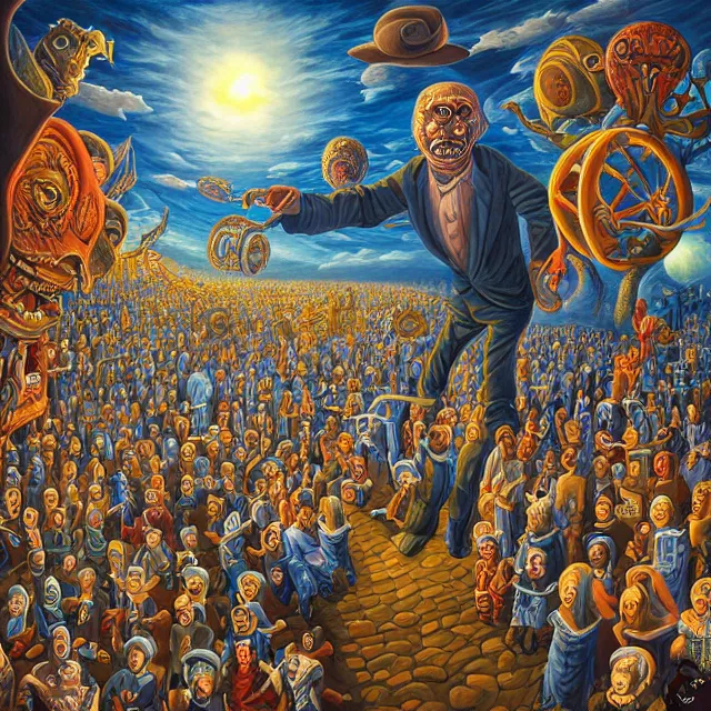 Image similar to portrait painting of the carnival of nightmares, polycount, surrealism, surrealist, cosmic horror, rob gonsalves, high detail