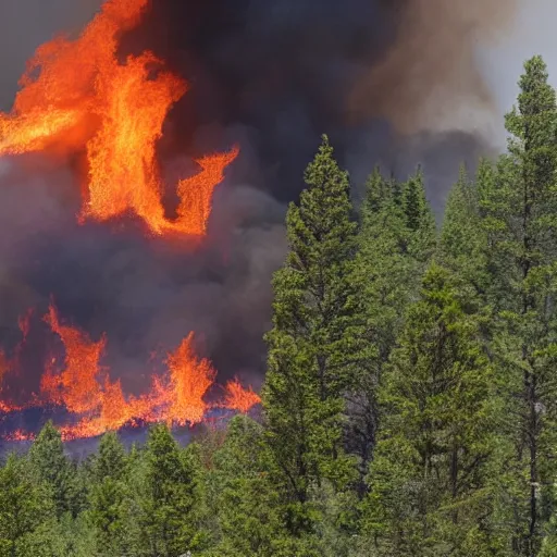 Image similar to a beautiful photo of a 2015 Mcdonalds building engulfed in a forest fire