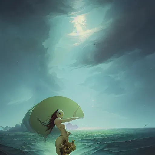 Image similar to a green buoy by Peter Mohrbacher