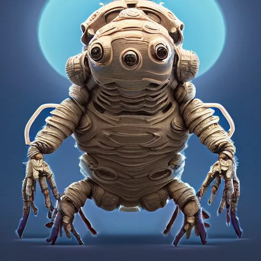 Image similar to six legged tardigrade:: by beeple and James Gilleard and Justin Gerard :: ornate, dynamic, particulate, intricate, elegant, highly detailed, centered, artstation, smooth, sharp focus, photoreal octane render, 3d
