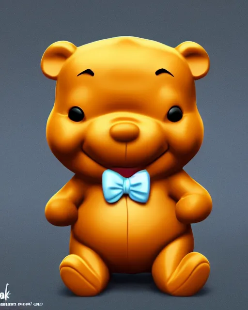 Prompt: full body 3d render of angry winnie-the-pooh wearing a suit as a funko pop, studio lighting, white background, blender, trending on artstation, 8k, highly detailed