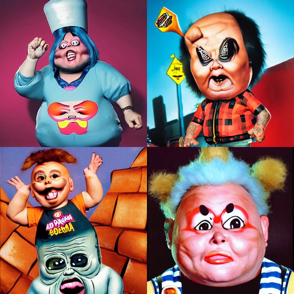 Prompt: Adam bomb from Garbage Pail Kids as a real person, photograph