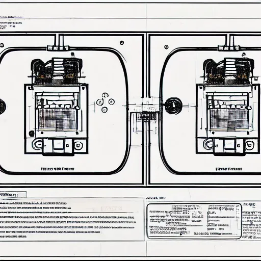 Image similar to detailed technical schematics for a time machine