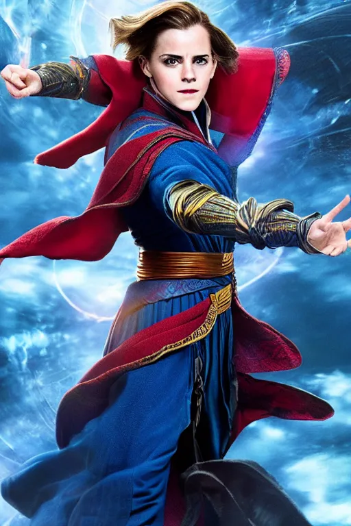 Image similar to emma watson as doctor strange, hyper realistic