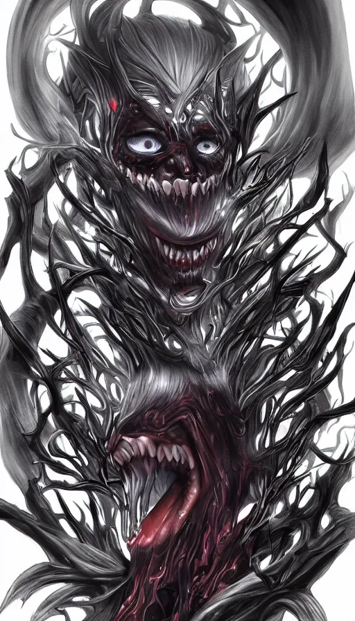 Image similar to a storm vortex made of many demonic eyes and teeth, by artgerm