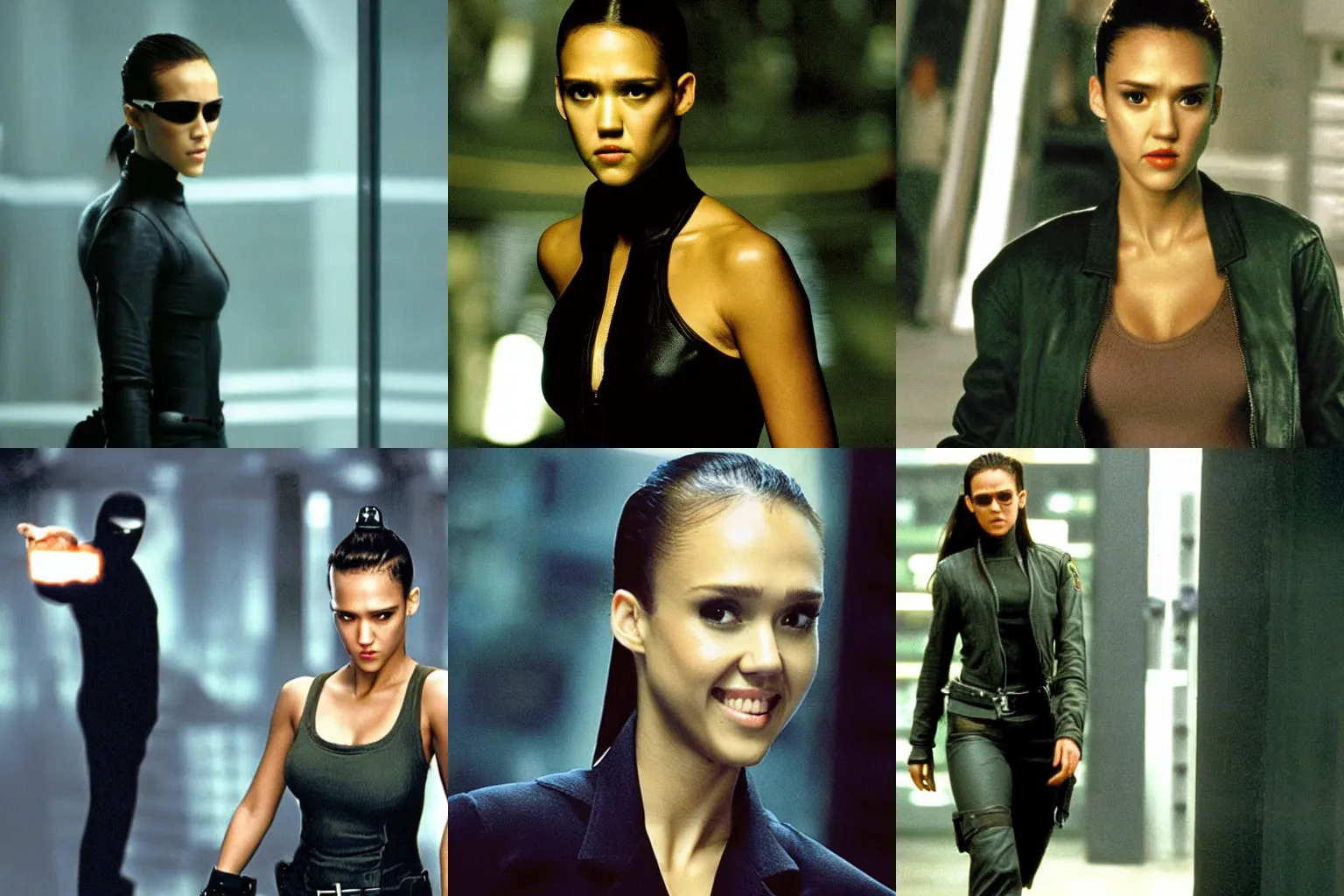 Prompt: jessica alba in the matrix movie