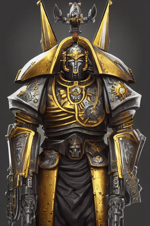 Image similar to armor portrait heros warhammer 4 0 k horus heresy fanart - the primarchs emperor by johannes helgeson animated with vfx concept artist & illustrator global illumination ray tracing hdr fanart arstation zbrush central hardmesh 8 k octane renderer comics stylized