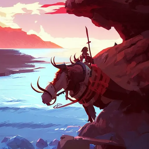 Image similar to painting of vikings smooth median photoshop filter cutout vector, behance hd by jesper ejsing, by rhads, makoto shinkai and lois van baarle, ilya kuvshinov, rossdraws global illumination