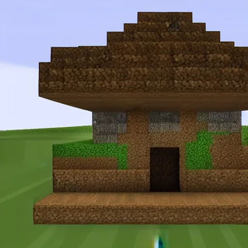 Prompt: a dirt house in minecraft