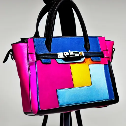 Image similar to designer handbag in the shape of an artist's palette