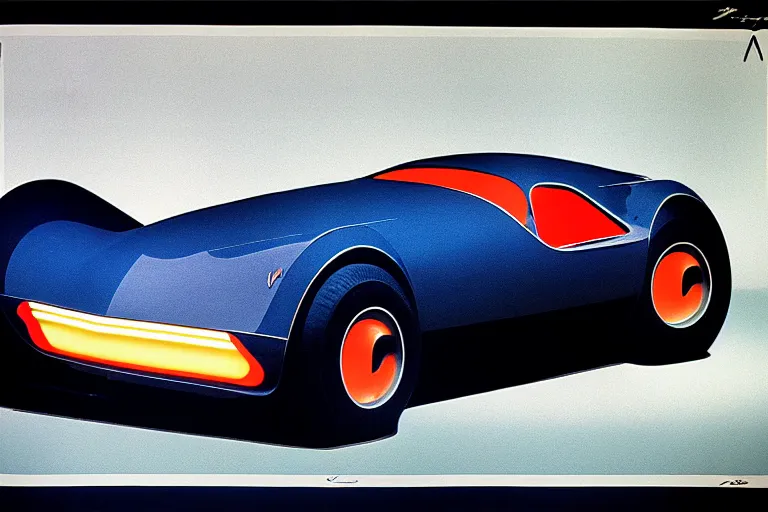 Image similar to designed by giorgetto giugiaro stylized poster of a single 1 9 3 1 amc amx / 3 citroen ds bmw m 1 concept, thick neon lights, ektachrome photograph, volumetric lighting, f 8 aperture, cinematic eastman 5 3 8 4 film