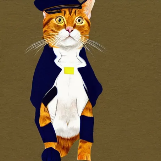 Image similar to cat in the uniform of navy