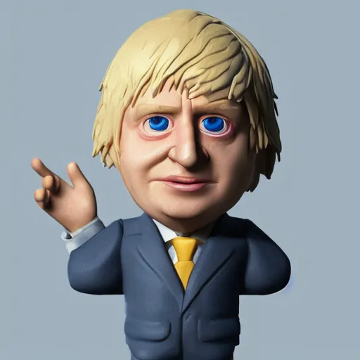 Image similar to plastic toy cute figurine of boris johnson, blender, unreal engine, concept art, octane render, highly detailed, smooth, sharp focus