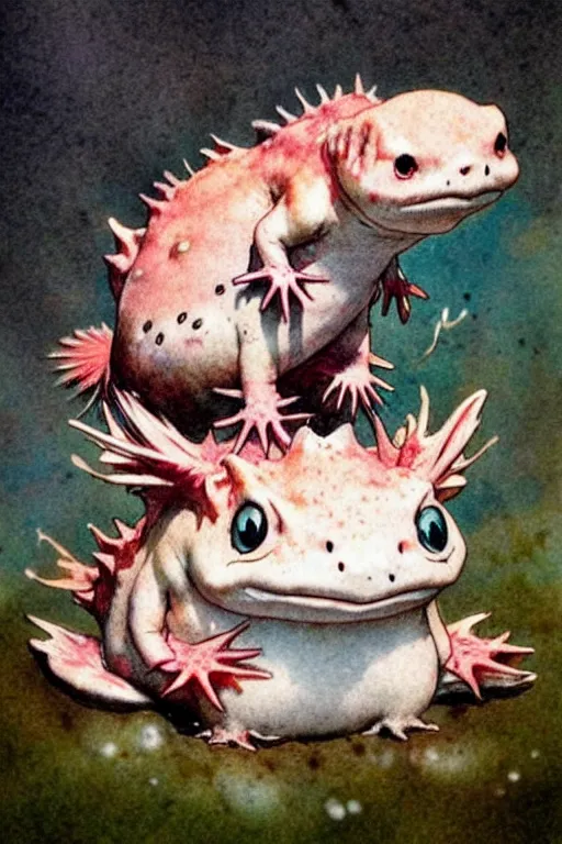 Image similar to ( ( ( ( ( axolotl pokemon. muted colors. ) ) ) ) ) by jean - baptiste monge!!!!!!!!!!!!!!!!!!!!!!!!!!!