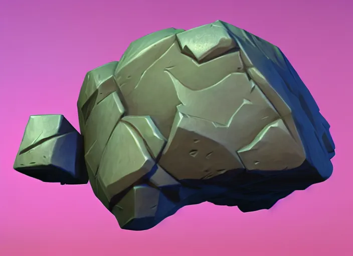 Prompt: large boulder, stylized stl, 3 d render, activision blizzard style, hearthstone style