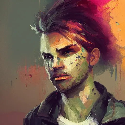 Prompt: blurry painted male face, by Ismail Inceoglu, blonde hair, detailed, blurred, muted colors, detailed, illustration, portrait, character, brushstrokes, disco elysium, 4K