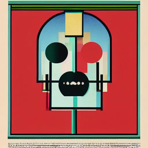 Prompt: contemporary graphic design portrait of holy ghost by paul rand