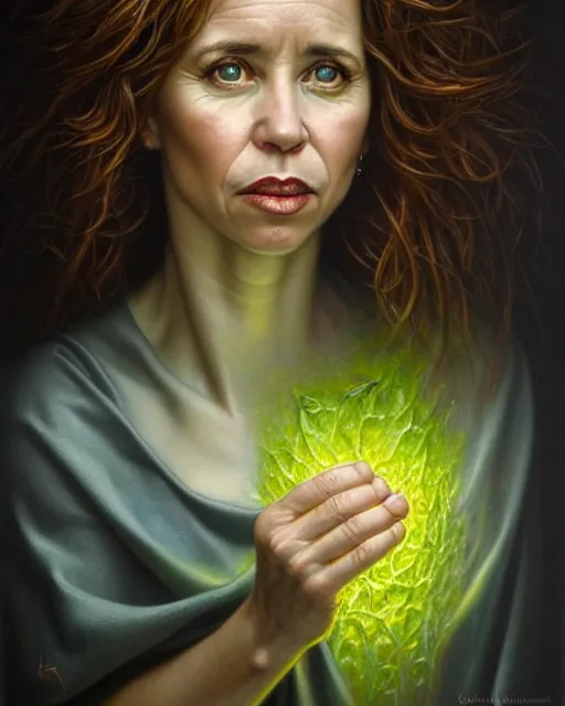 Image similar to detailed portrait of linda cardellini cannelloni!! ( spinach ) ricotta! by tomasz alen kopera and peter mohrbacher and johanna martine! and margaret keane! coherent luminescent