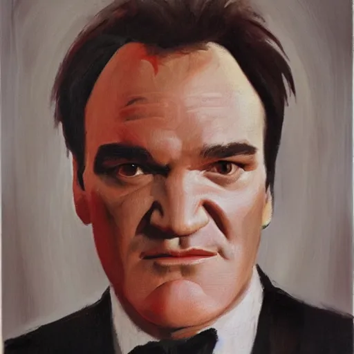 Prompt: an artistic portrait of quentin tarantino, oil painting