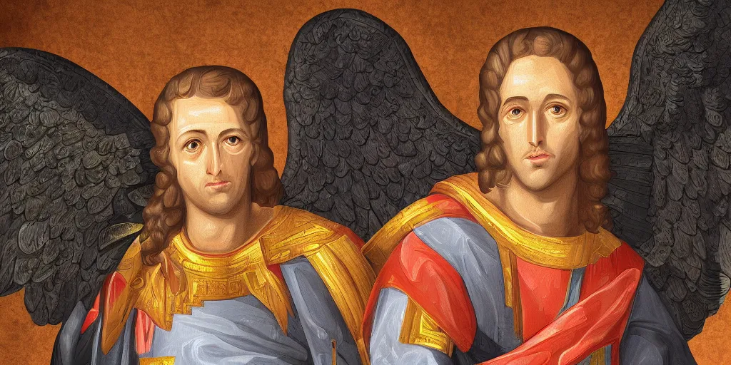 Image similar to digital painting of michael the archangel