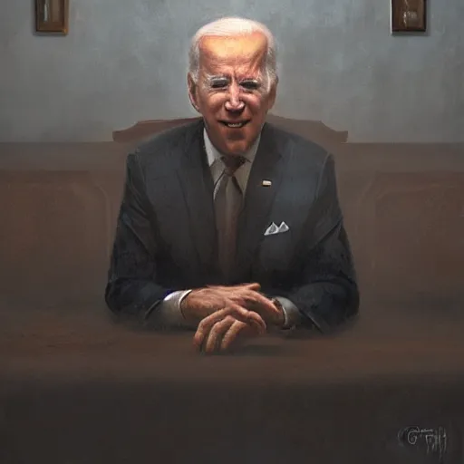 Image similar to joe biden as the lubavicher rebbe, jewish devotional art by greg rutkowski