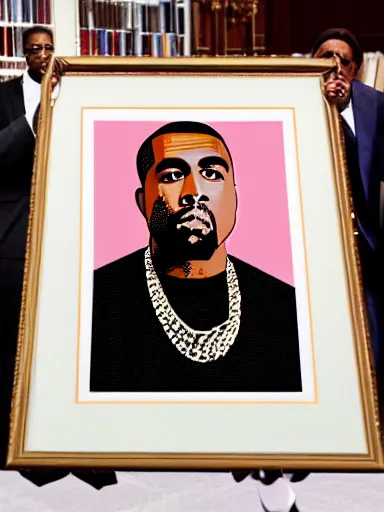 Image similar to president portrait of 46th united states president kanye west