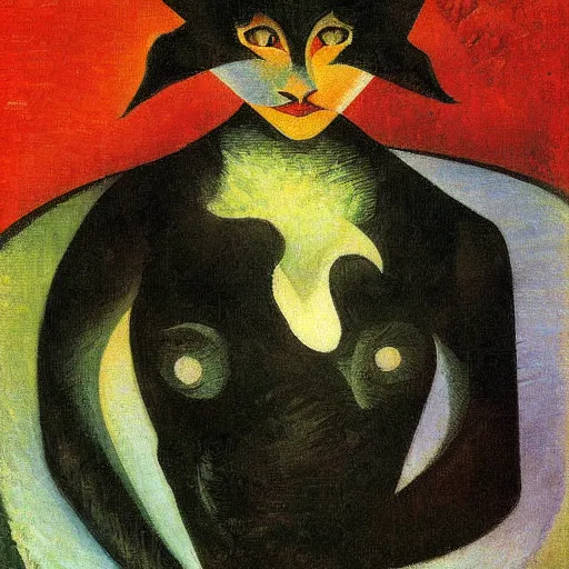 Image similar to black cat painting by umberto boccioni