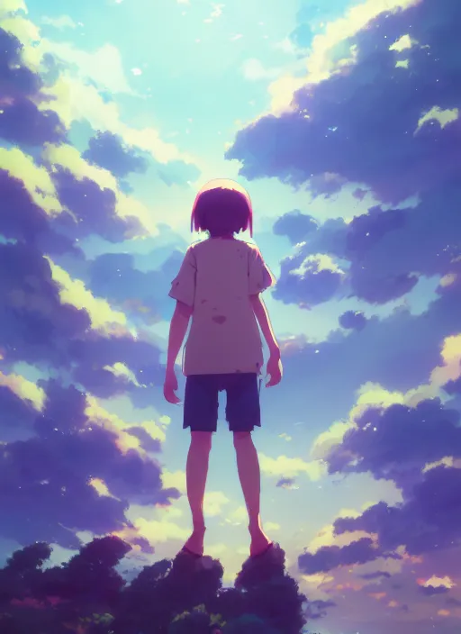 Image similar to ten thousand people holding a banana, cloudy sky background lush landscape illustration concept art anime key visual trending pixiv fanbox by wlop and greg rutkowski and makoto shinkai and studio ghibli,