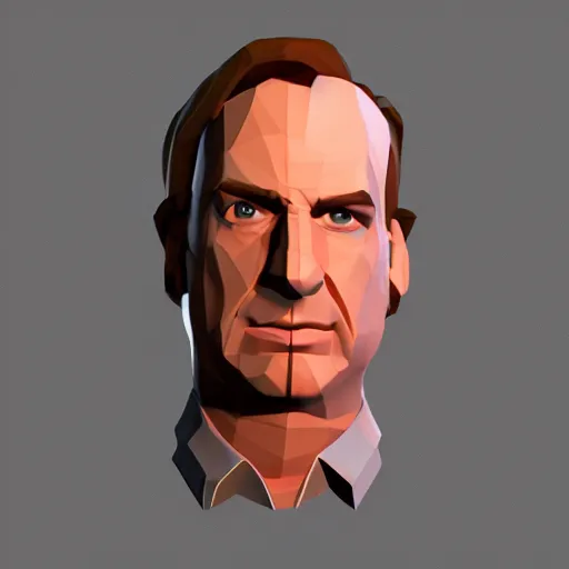 Image similar to low polygon saul goodman, 3 d, ps 1 graphics, gameplay footage, better call saul